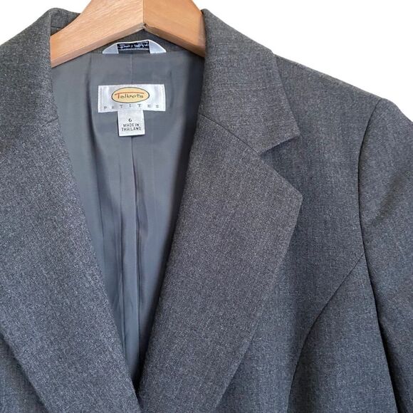 Talbots Blazer Women 6P Petite Gray Wool Jacket Boxy Minimalist Corpcore Office - Picture 3 of 11
